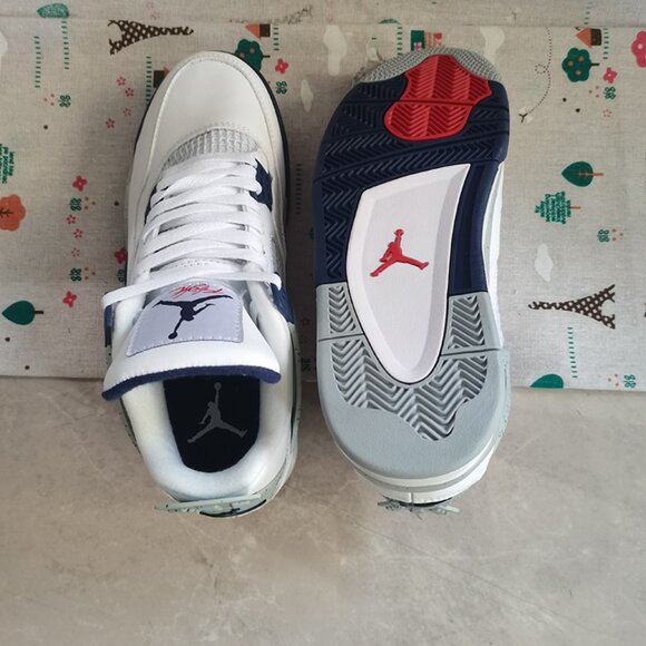 Midnight Blue Air Jordan AJ4 Sneakers - Picture 9 of 10